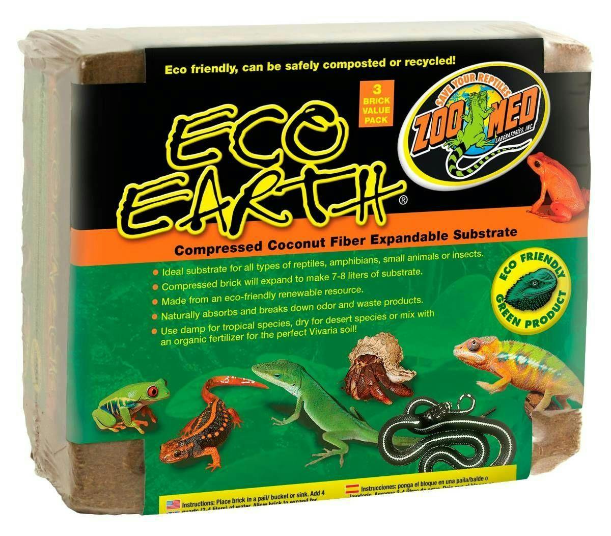 Image 1 for Zoo Med Eco Earth Coconut Fiber Brick (3-Pack) by Josh's Frogs