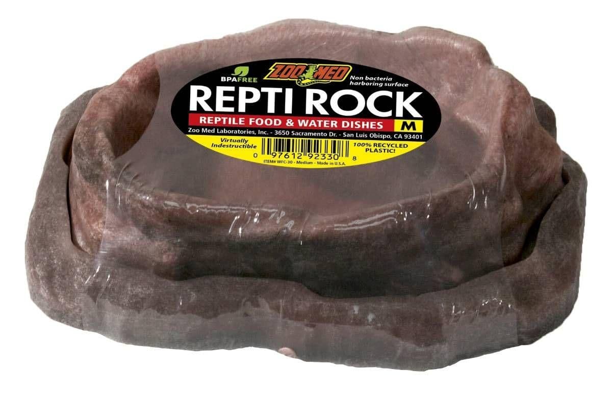 Image 1 for Zoo Med Repti Rock Combo Reptile Food & Water Dish (Medium) by Josh's Frogs